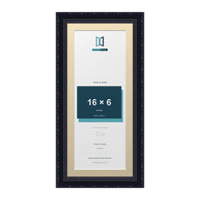 Louis Range Black Picture, Photo & Poster Frame with Ivory Mount - 18x8" Frame for 16x6" Photo, Black