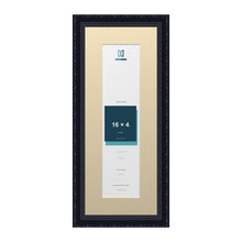 Louis Range Black Picture, Photo & Poster Frame with Ivory Mount - 20x8" Frame for 16x4" Photo, Black