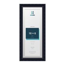 Louis Range Black Picture, Photo & Poster Frame with White Mount - 20x8" Frame for 18x6" Photo, Black