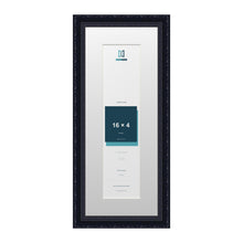 Louis Range Black Picture, Photo & Poster Frame with White Mount - 20x8" Frame for 16x4" Photo, Black