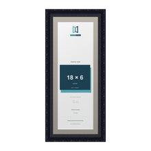 Louis Range Black Picture, Photo & Poster Frame with Dawn Grey Mount - 20x8" Frame for 18x6" Photo, Black