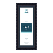 Louis Range Black Picture, Photo & Poster Frame with Pacific Blue Mount - 20x8" Frame for 18x6" Photo, Black