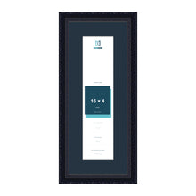 Louis Range Black Picture, Photo & Poster Frame with Pacific Blue Mount - 20x8" Frame for 16x4" Photo, Black