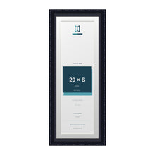 Louis Range Black Picture, Photo & Poster Frame with White Mount - 22x8" Frame for 20x6" Photo, Black