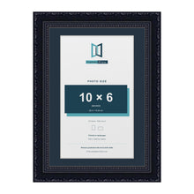 Louis Range Black Picture, Photo & Poster Frame with Pacific Blue Mount - A4 Frame for 10x6" Photo, Black