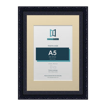 Louis Range Black Picture, Photo & Poster Frame with Ivory Mount - A4 Frame for A5 Photo, Black