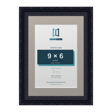Louis Range Black Picture, Photo & Poster Frame with Dawn Grey Mount - A4 Frame for 9x6" Photo, Black