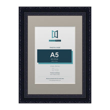 Louis Range Black Picture, Photo & Poster Frame with Dawn Grey Mount - A4 Frame for A5 Photo, Black