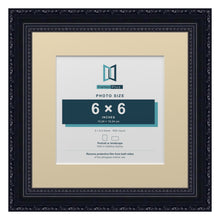 Louis Range Black Picture, Photo & Poster Frame with Ivory Mount - 9x9" Frame for 6x6" Photo, Black