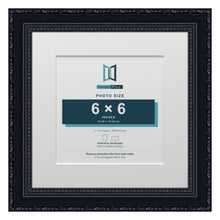 Louis Range Black Picture, Photo & Poster Frame with White Mount - 9x9" Frame for 6x6" Photo, Black