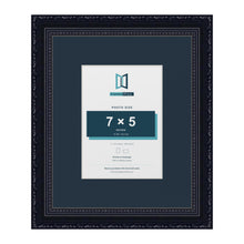Louis Range Black Picture, Photo & Poster Frame with Pacific Blue Mount - 11x9" Frame for 7x5" Photo, Black