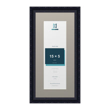 Louis Range Black Picture, Photo & Poster Frame with Dawn Grey Mount - 19x9" Frame for 15x5" Photo, Black
