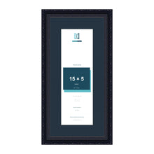 Louis Range Black Picture, Photo & Poster Frame with Pacific Blue Mount - 19x9" Frame for 15x5" Photo, Black