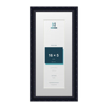 Louis Range Black Picture, Photo & Poster Frame with White Mount - 20x9" Frame for 16x5" Photo, Black