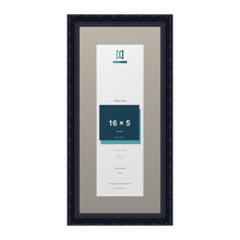 Louis Range Black Picture, Photo & Poster Frame with Dawn Grey Mount - 20x9" Frame for 16x5" Photo, Black