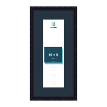 Louis Range Black Picture, Photo & Poster Frame with Pacific Blue Mount - 20x9" Frame for 16x5" Photo, Black