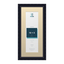 Louis Range Black Picture, Photo & Poster Frame with Ivory Mount - 20x9" Frame for 16x5" Photo, Black
