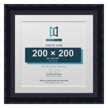 Louis Range Black Picture, Photo & Poster Frame with White Mount - 25x25cm Frame for 20x20cm Photo, Black