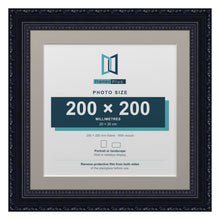 Louis Range Black Picture, Photo & Poster Frame with Dawn Grey Mount - 25x25cm Frame for 20x20cm Photo, Black