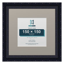 Louis Range Black Picture, Photo & Poster Frame with Dawn Grey Mount - 25x25cm Frame for 15x15cm Photo, Black