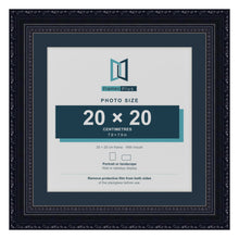 Louis Range Black Picture, Photo & Poster Frame with Pacific Blue Mount - 25x25cm Frame for 20x20cm Photo, Black