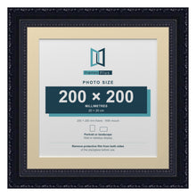 Louis Range Black Picture, Photo & Poster Frame with Ivory Mount - 25x25cm Frame for 20x20cm Photo, Black