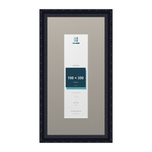 Louis Range Black Picture, Photo & Poster Frame with Dawn Grey Mount - 50x25cm Frame for 35x10cm Photo, Black