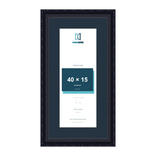 Louis Range Black Picture, Photo & Poster Frame with Pacific Blue Mount - 50x25cm Frame for 40x15cm Photo, Black