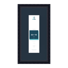 Louis Range Black Picture, Photo & Poster Frame with Pacific Blue Mount - 50x25cm Frame for 35x10cm Photo, Black
