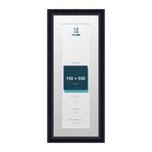 Louis Range Black Picture, Photo & Poster Frame with White Mount - 65x25cm Frame for 55x15cm Photo, Black