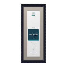 Louis Range Black Picture, Photo & Poster Frame with Dawn Grey Mount - 65x25cm Frame for 55x15cm Photo, Black