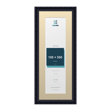 Louis Range Black Picture, Photo & Poster Frame with Ivory Mount - 65x25cm Frame for 55x15cm Photo, Black