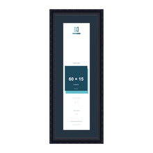 Louis Range Black Picture, Photo & Poster Frame with Pacific Blue Mount - 70x25cm Frame for 60x15cm Photo, Black