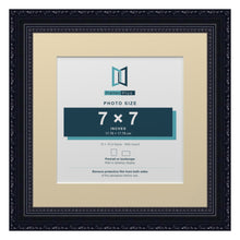 Louis Range Black Picture, Photo & Poster Frame with Ivory Mount - 10x10" Frame for 7x7" Photo, Black