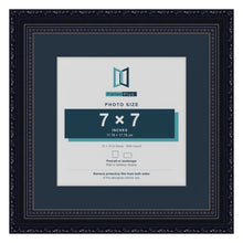 Louis Range Black Picture, Photo & Poster Frame with Pacific Blue Mount - 10x10" Frame for 7x7" Photo, Black