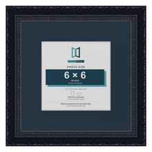 Louis Range Black Picture, Photo & Poster Frame with Pacific Blue Mount - 10x10" Frame for 6x6" Photo, Black
