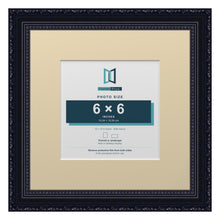 Louis Range Black Picture, Photo & Poster Frame with Ivory Mount - 10x10" Frame for 6x6" Photo, Black