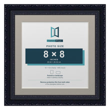 Louis Range Black Picture, Photo & Poster Frame with Dawn Grey Mount - 10x10" Frame for 8x8" Photo, Black