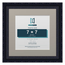 Louis Range Black Picture, Photo & Poster Frame with Dawn Grey Mount - 10x10" Frame for 7x7" Photo, Black