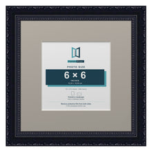 Louis Range Black Picture, Photo & Poster Frame with Dawn Grey Mount - 10x10" Frame for 6x6" Photo, Black