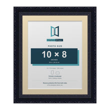 Louis Range Black Picture, Photo & Poster Frame with Ivory Mount - 12x10" Frame for 10x8" Photo, Black