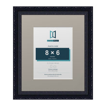 Louis Range Black Picture, Photo & Poster Frame with Dawn Grey Mount - 12x10" Frame for 8x6" Photo, Black