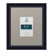 Louis Range Black Picture, Photo & Poster Frame with Dawn Grey Mount - 12x10" Frame for 6x4" Photo, Black