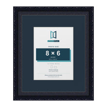 Louis Range Black Picture, Photo & Poster Frame with Pacific Blue Mount - 12x10" Frame for 8x6" Photo, Black