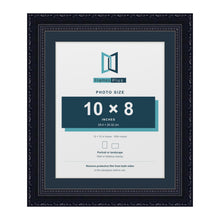 Louis Range Black Picture, Photo & Poster Frame with Pacific Blue Mount - 12x10" Frame for 10x8" Photo, Black
