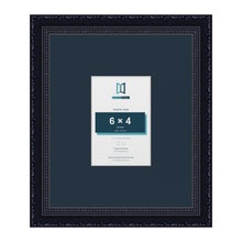 Louis Range Black Picture, Photo & Poster Frame with Pacific Blue Mount - 12x10" Frame for 6x4" Photo, Black