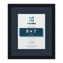 Louis Range Black Picture, Photo & Poster Frame with Pacific Blue Mount - 12x10" Frame for 9x7" Photo, Black