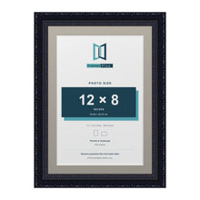Louis Range Black Picture, Photo & Poster Frame with Dawn Grey Mount - 14x10" Frame for 12x8" Photo, Black