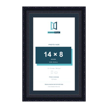Louis Range Black Picture, Photo & Poster Frame with Pacific Blue Mount - 16x10" Frame for 14x8" Photo, Black
