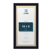 Louis Range Black Picture, Photo & Poster Frame with Ivory Mount - 20x10" Frame for 18x8" Photo, Black